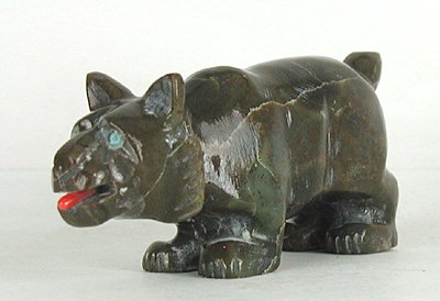 Native American Bobcat Fetish Carving by Navajo Herbert Davis