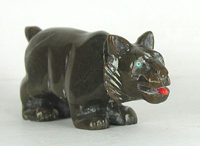 Native American Bobcat Fetish Carving by Navajo Herbert Davis