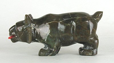 Native American Bobcat Fetish Carving by Navajo Herbert Davis