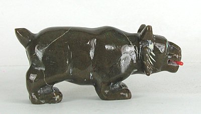 Native American Bobcat Fetish Carving by Navajo Herbert Davis