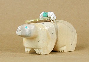 Authentic Native American Lion Fetish carving of fishrock by Zuni Wilford Cachini