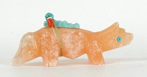Wolf fetish carving