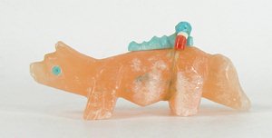 Wolf fetish carving