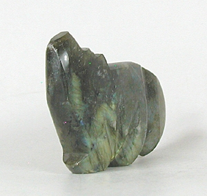 Authentic Zuni Wolf Fetish Carving of Labradorite by Bernard Laiwakete