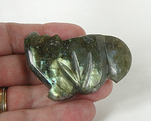 Authentic Zuni Wolf Fetish Carving of Labradorite by Bernard Laiwakete