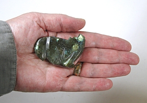Authentic Zuni Wolf Fetish Carving of Labradorite by Bernard Laiwakete