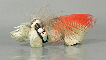 Authentic Native American Mountain Lion Fetish Carving from serpentine by Zuni Sampson Tulley