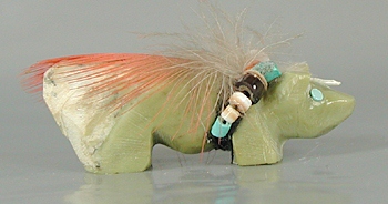 Authentic Native American Mountain Lion Fetish Carving from serpentine by Zuni Sampson Tulley