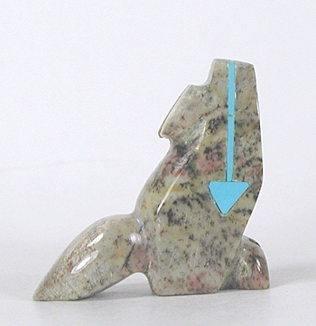 Authentic Native American Wolf Fetish Carving from serpentine by Zuni Russell Shack