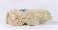 Authentic Native American Badger Fetish Carving from dolomite by Zuni Danette Laate
