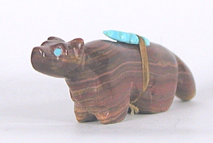 Authentic Native American wolf Fetish Carving from onyx by Zuni Lorae Lonasee