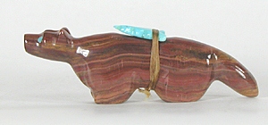 Authentic Native American wolf Fetish Carving from onyx by Zuni Lorae Lonasee