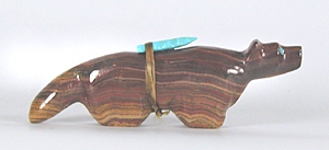 Authentic Native American wolf Fetish Carving from onyx by Zuni Lorae Lonasee