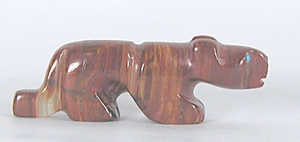 Authentic Native American Mountain Lion Fetish Carving from onyx by Zuni Georgette Quam