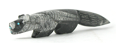 Authentic Native American wolf Fetish Carving from orthocera by Zuni Bernard Laiwakete