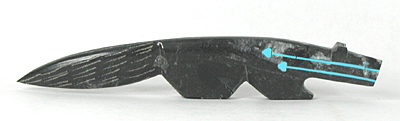Authentic Native American wolf Fetish Carving from orthocera by Zuni Bernard Laiwakete