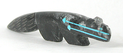 Authentic Native American wolf Fetish Carving from orthocera by Zuni Bernard Laiwakete