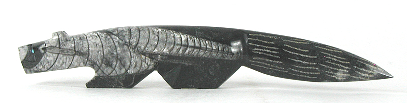 Authentic Native American wolf Fetish Carving from orthocera by Zuni Bernard Laiwakete