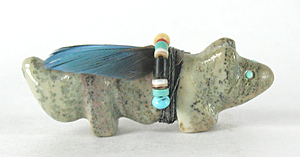 Authentic Native American Fox Fetish Carving from augite by Navajo Sampson Tulley