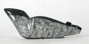 Authentic Native American wolf Fetish Carving from orthocera fossil by Zuni Abby Quam Panteah