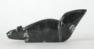 Authentic Native American wolf Fetish Carving from orthocera fossil by Zuni Abby Quam Panteah