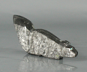 Authentic Native American wolf Fetish Carving from orthocera fossil by Zuni Abby Quam Panteah