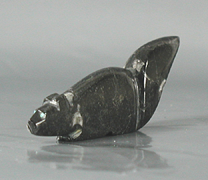 Authentic Native American wolf Fetish Carving from orthocera fossil by Zuni Abby Quam Panteah