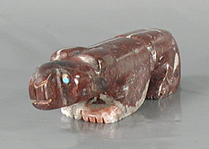 Authentic Native American Mountain Lion Fetish Carving from Turquoise by Zuni Reynold Lunasee