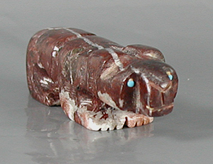 Authentic Native American Mountain Lion Fetish Carving from Turquoise by Zuni Reynold Lunasee