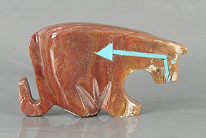 Authentic Native American Indian Lion Fetish carving by Zuni Bernard Laiwakete