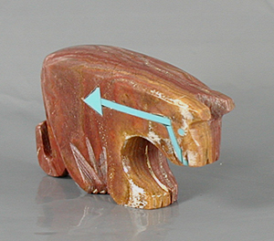 Authentic Native American Indian Lion Fetish carving by Zuni Bernard Laiwakete