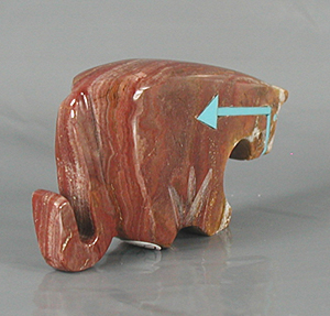 Authentic Native American Indian Lion Fetish carving by Zuni Bernard Laiwakete