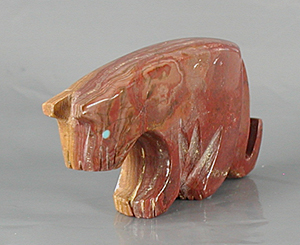 Authentic Native American Indian Lion Fetish carving by Zuni Bernard Laiwakete