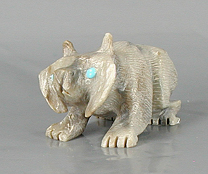 Authentic Native American Bobcat Fetish Carving from marble by Zuni Dana Malani