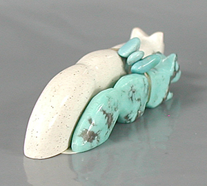 Authentic Native American Zuni Indian double Wolves by Cheryl Beyuka