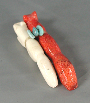Authentic Native American Zuni Indian double Wolves by Cheryl Beyuka