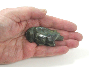 Authentic Native American Indian wolf Fetish carving by Zuni Bernard Laiwakete