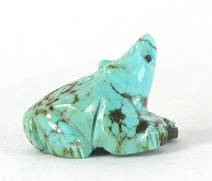 Authentic Native American Badger Fetish Carving from turquoise by Zuni Danette Laate