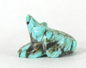 Authentic Native American Badger Fetish Carving from turquoise by Zuni Danette Laate