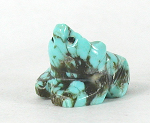 Authentic Native American Badger Fetish Carving from turquoise by Zuni Danette Laate