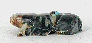 Authentic Native American Badger Fetish Carving of Picasso marble by Zuni Danette Laate
