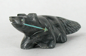 Authentic Native American Indian wolf Fetish carving by Navajo Alex Begay