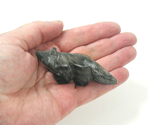 Authentic Native American Indian wolf Fetish carving by Navajo Alex Begay
