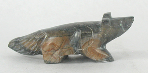 Authentic Native American Indian wolf Fetish carving by Navajo Alex Begay