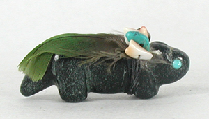 Authentic Native American Wolf Fetish Carving from serpentine by Navajo Sampson Tulley
