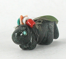 Authentic Native American Wolf Fetish Carving from serpentine by Navajo Sampson Tulley
