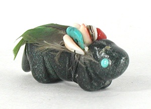 Authentic Native American Wolf Fetish Carving from serpentine by Navajo Sampson Tulley