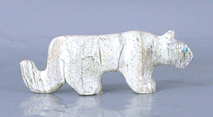 Authentic Native American Mountain Lion Fetish Carving from serpentine by Zuni Fabian Tsethlikai