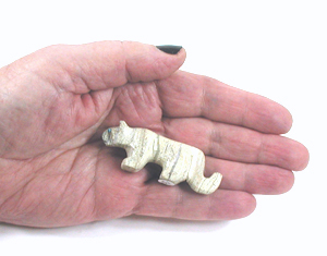 Authentic Native American Mountain Lion Fetish Carving from serpentine by Zuni Fabian Tsethlikai