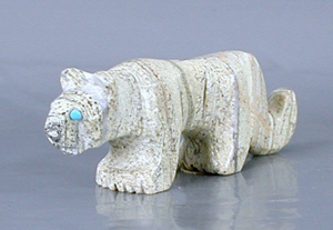 Authentic Native American Mountain Lion Fetish Carving from serpentine by Zuni Fabian Tsethlikai
